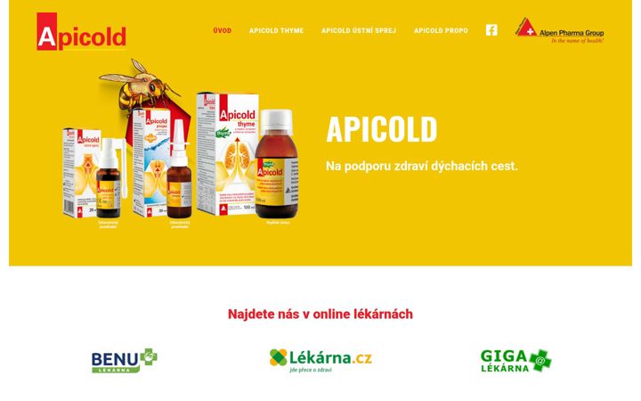 Kuvakaappaus sivustosta apicold.cz