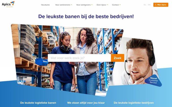 Skærmbillede af apicsflexjobs.nl