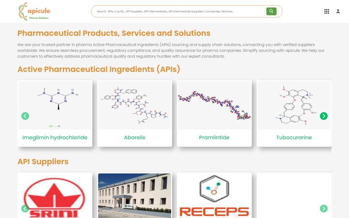 Screenshot of apicule.com