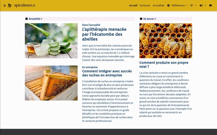 Screenshot of apiculteurs.fr
