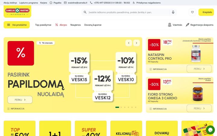 Screenshot of apie-camelia.lt