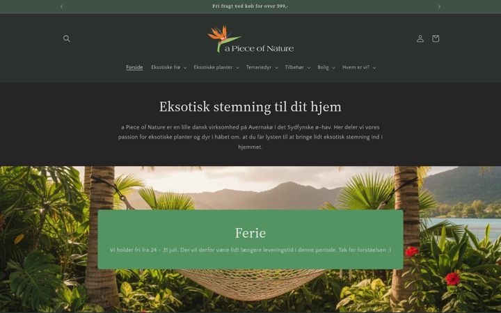 Screenshot of apieceofnature.dk