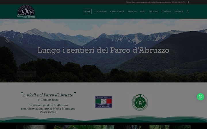 Screenshot of apiedinelparcodabruzzo.it