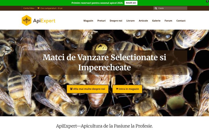Screenshot stránky apiexpert.ro