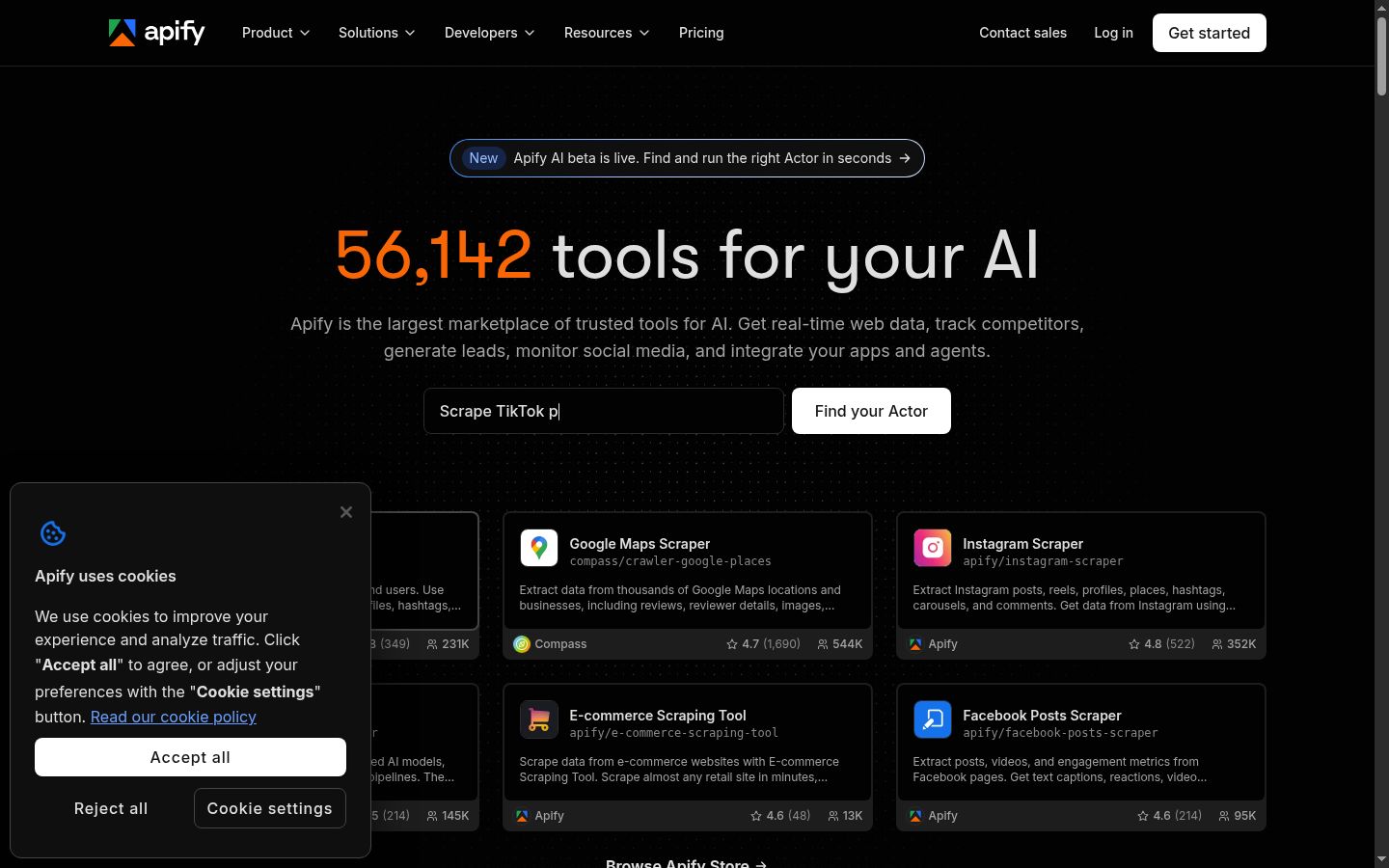 Screenshot del banner di consenso mostrato prima di qualsiasi interazione