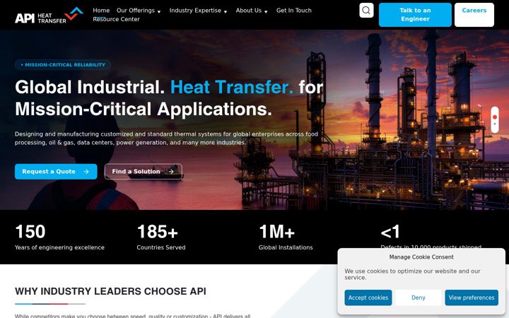 Screenshot of apiheattransfer.com