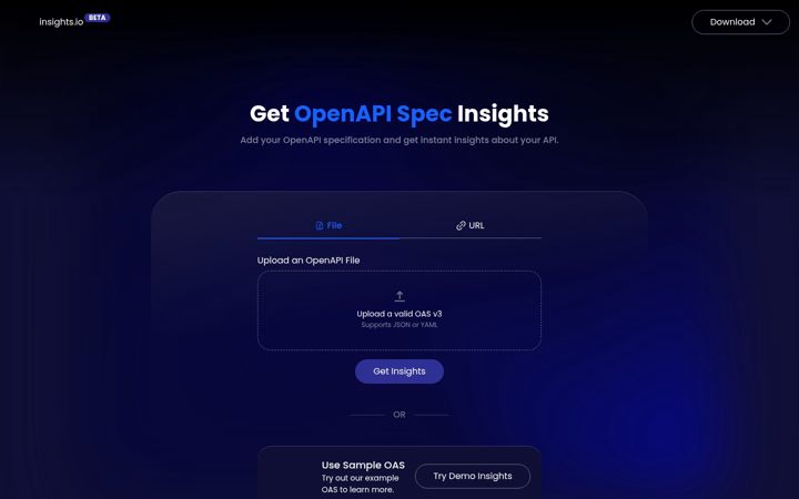 Screenshot of apiinsights.io