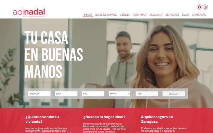 Captura de pantalla de apinadal.com