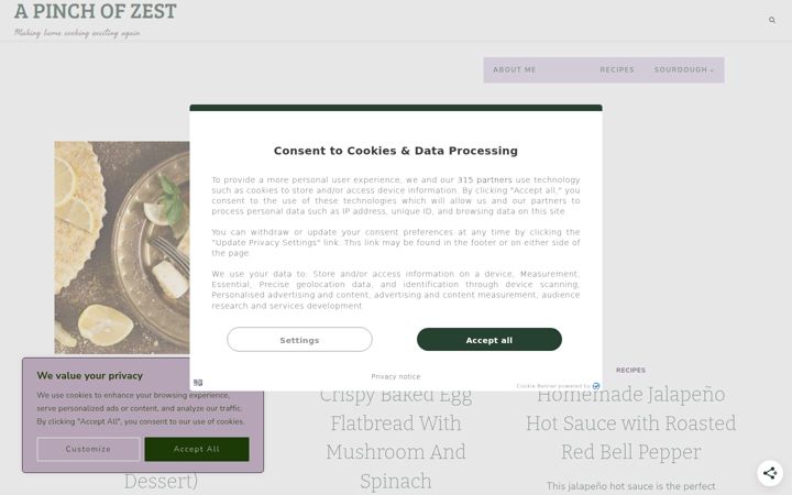 Screenshot of apinchofzest.com
