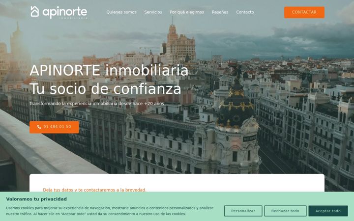 Screenshot of apinorteinmobiliaria.es