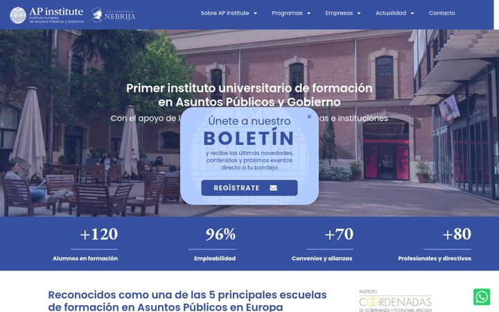 Captura de pantalla de apinstitute.com