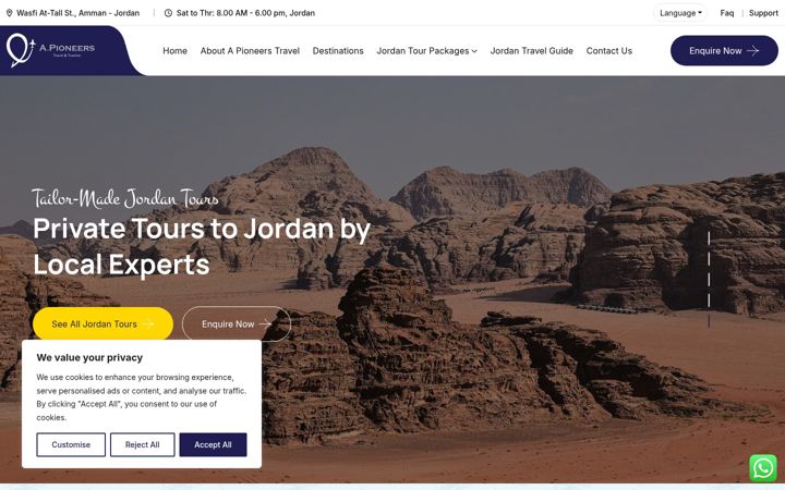 Captura de pantalla de apioneerstravel.com