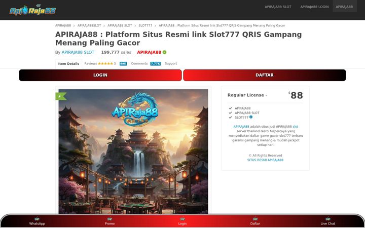 Screenshot of apiraja88vip.org
