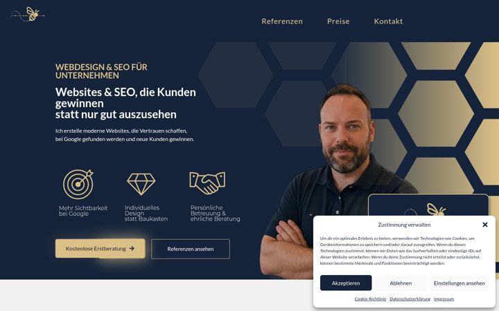 Captură de ecran a apis-design.de