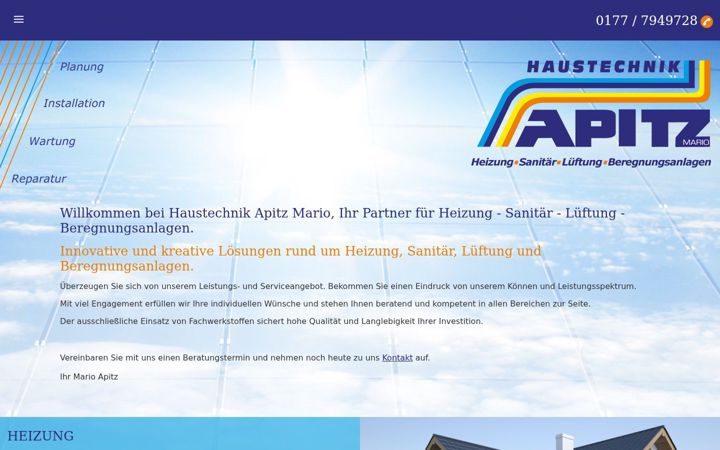 Screenshot of apitz-haustechnik.de