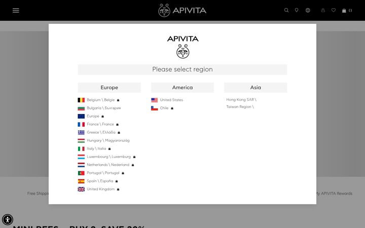 Screenshot of apivita.com