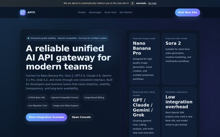 Screenshot of apiyi.com