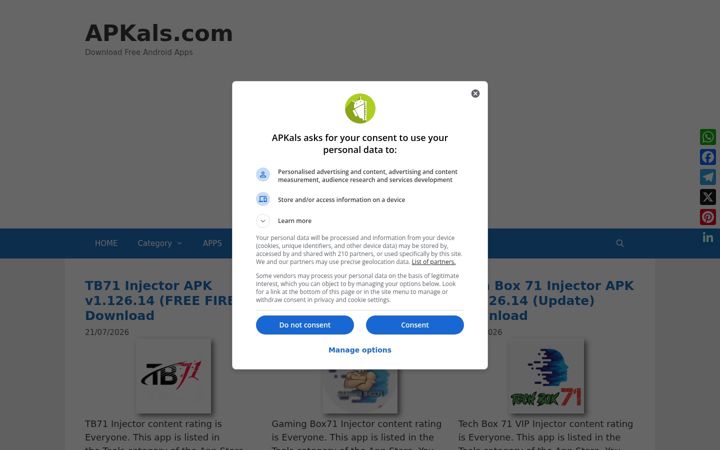 Screenshot of apkals.com