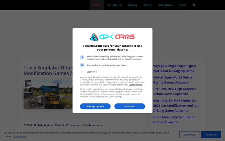 Screenshot of apkarms.com