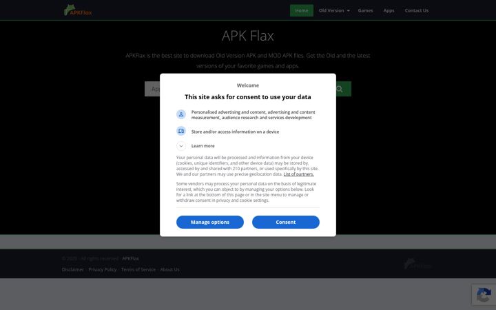Screenshot of apkflax.com