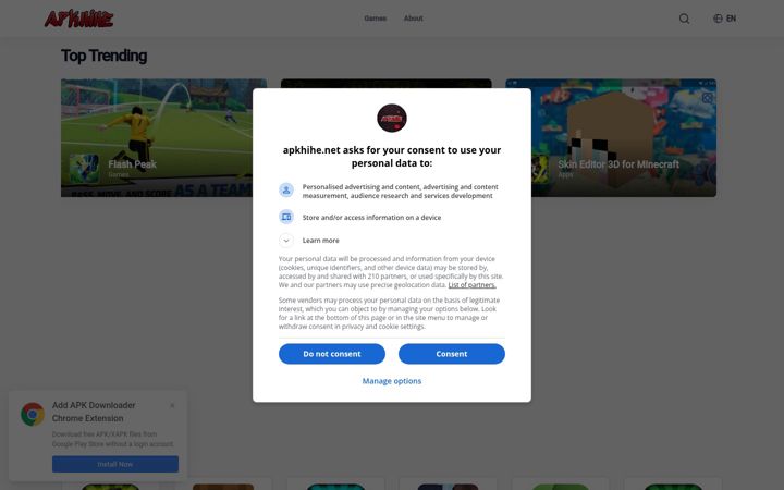 Screenshot of apkhihe.net