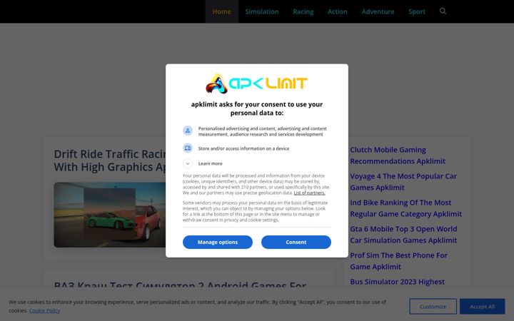 Screenshot of apklimit.com