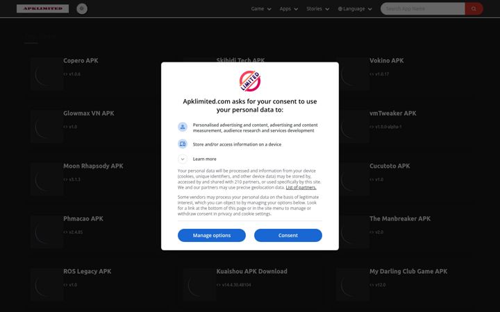 Screenshot of apklimited.com