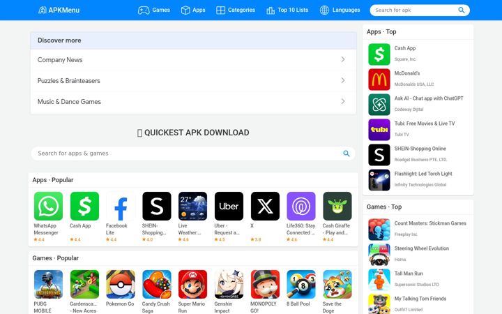 Screenshot of apkmenu.com