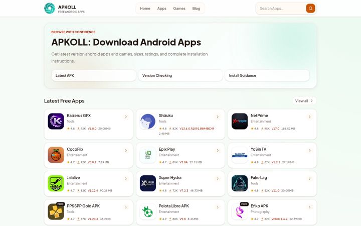 Screenshot of apkoll.com