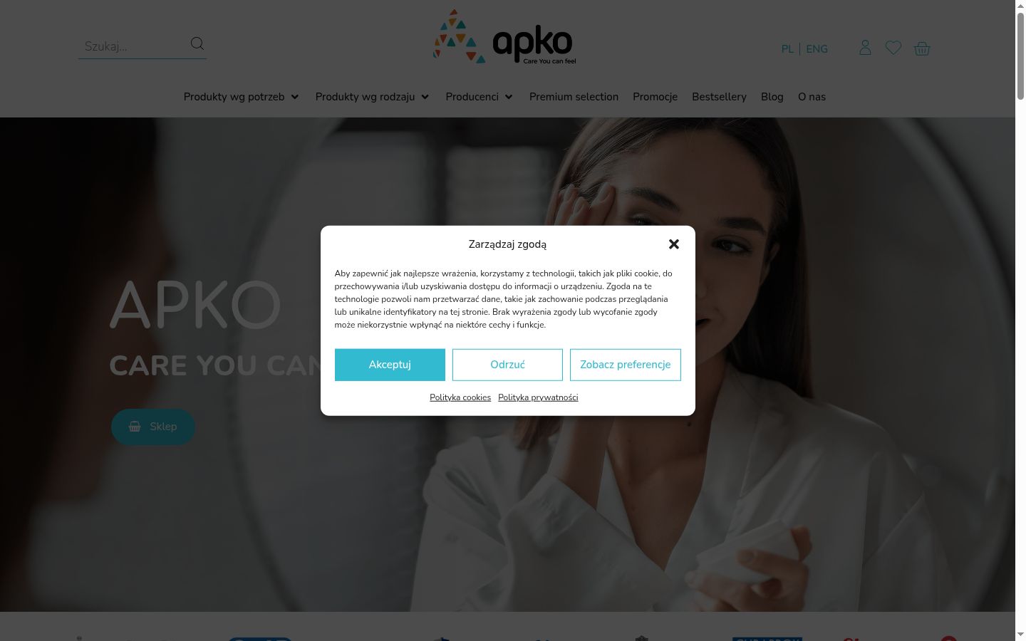 Screenshot of the consent banner shown before any interaction