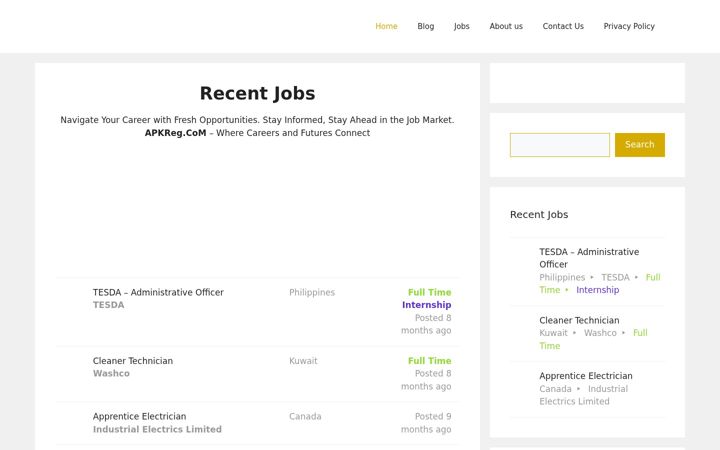 Screenshot of apkreg.com