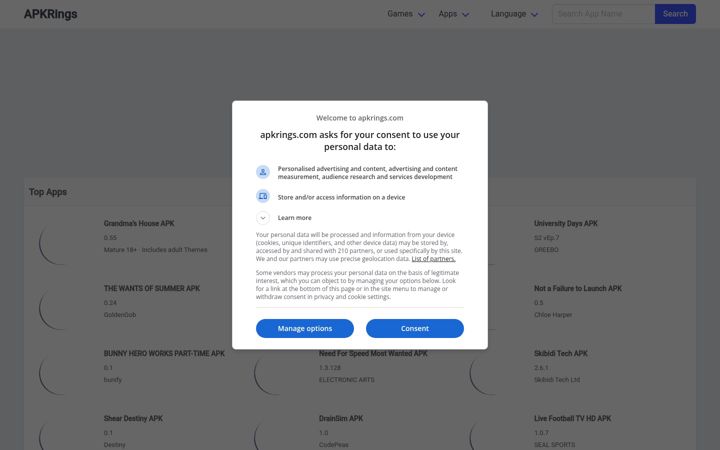 Screenshot of apkrings.com