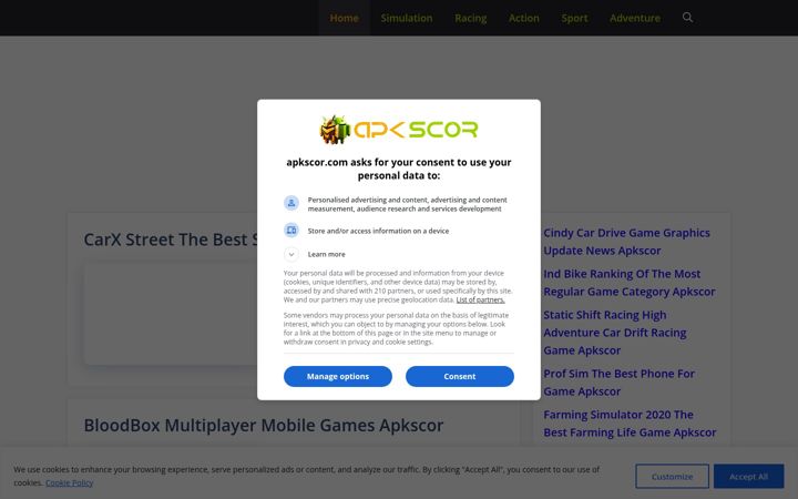 Screenshot of apkscor.com