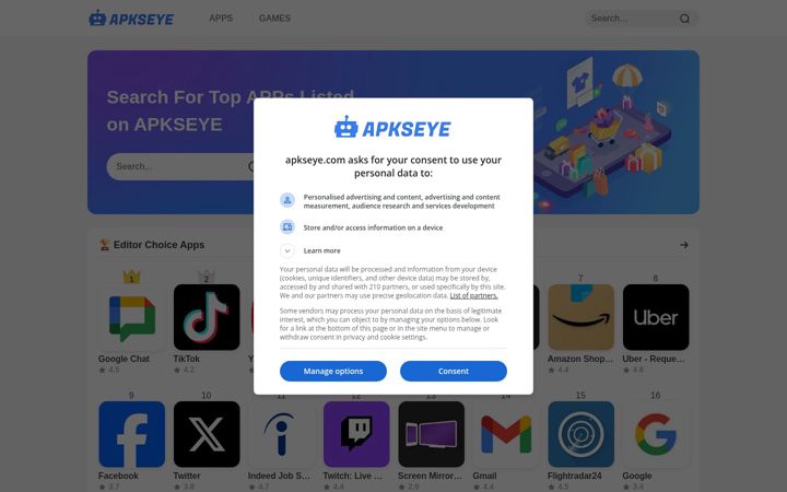 Screenshot of apkseye.com