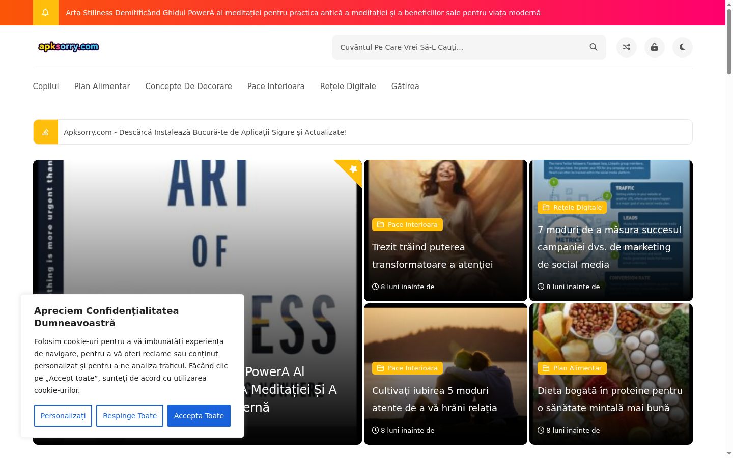 Screenshot of the consent banner shown before any interaction