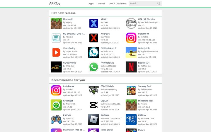Screenshot of apktoy.com