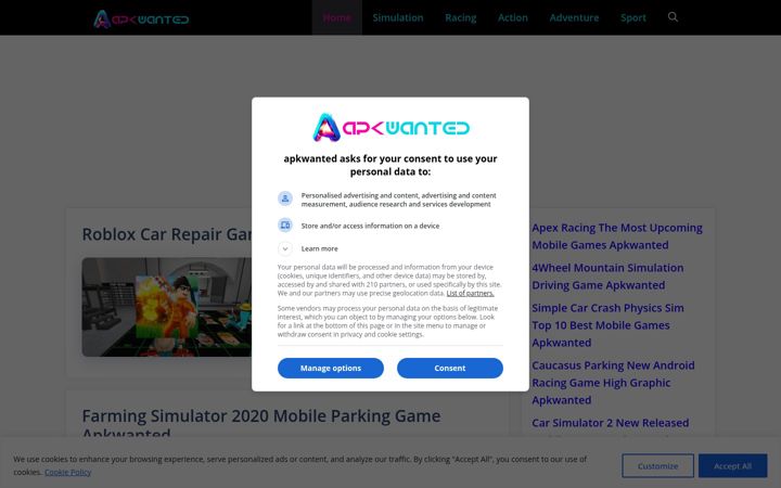 Screenshot of apkwanted.com