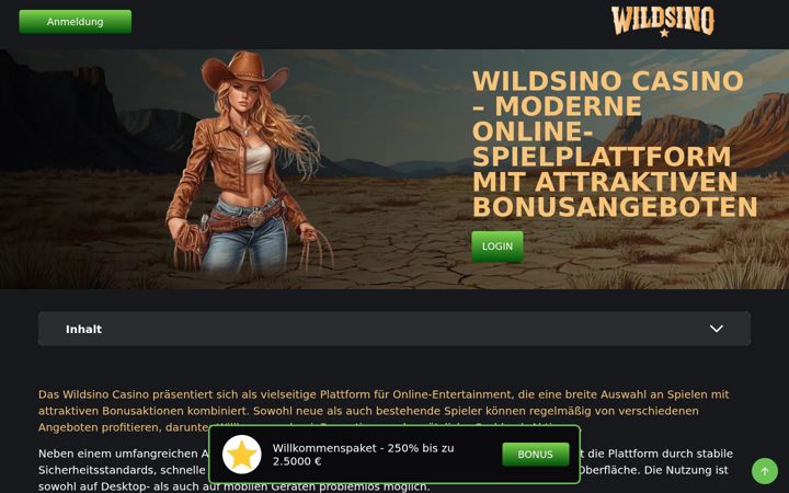 Screenshot of apkwildsino.com