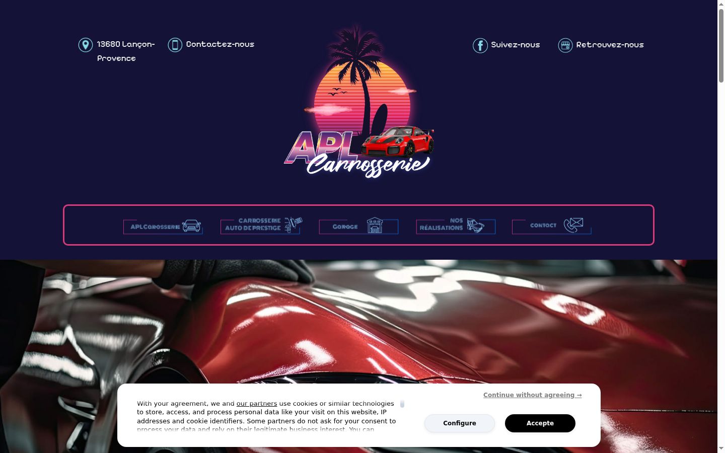 Screenshot del banner di consenso mostrato prima di qualsiasi interazione