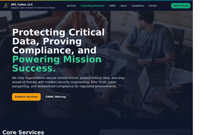Screenshot of apl-ent.com