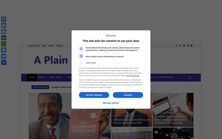 Screenshot of aplain.co.ke