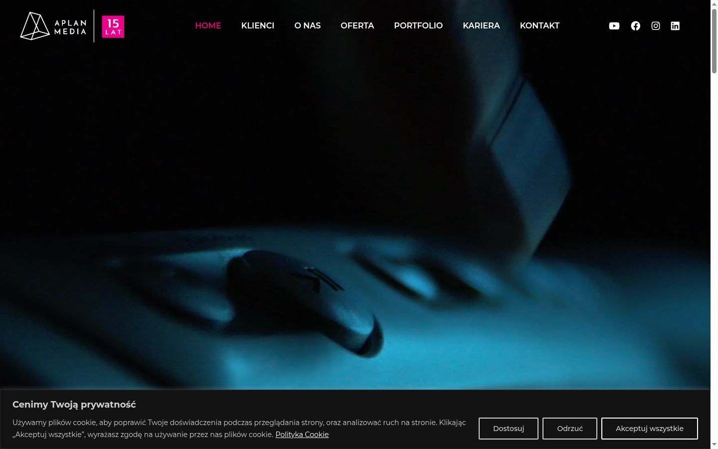 Screenshot del banner di consenso mostrato prima di qualsiasi interazione