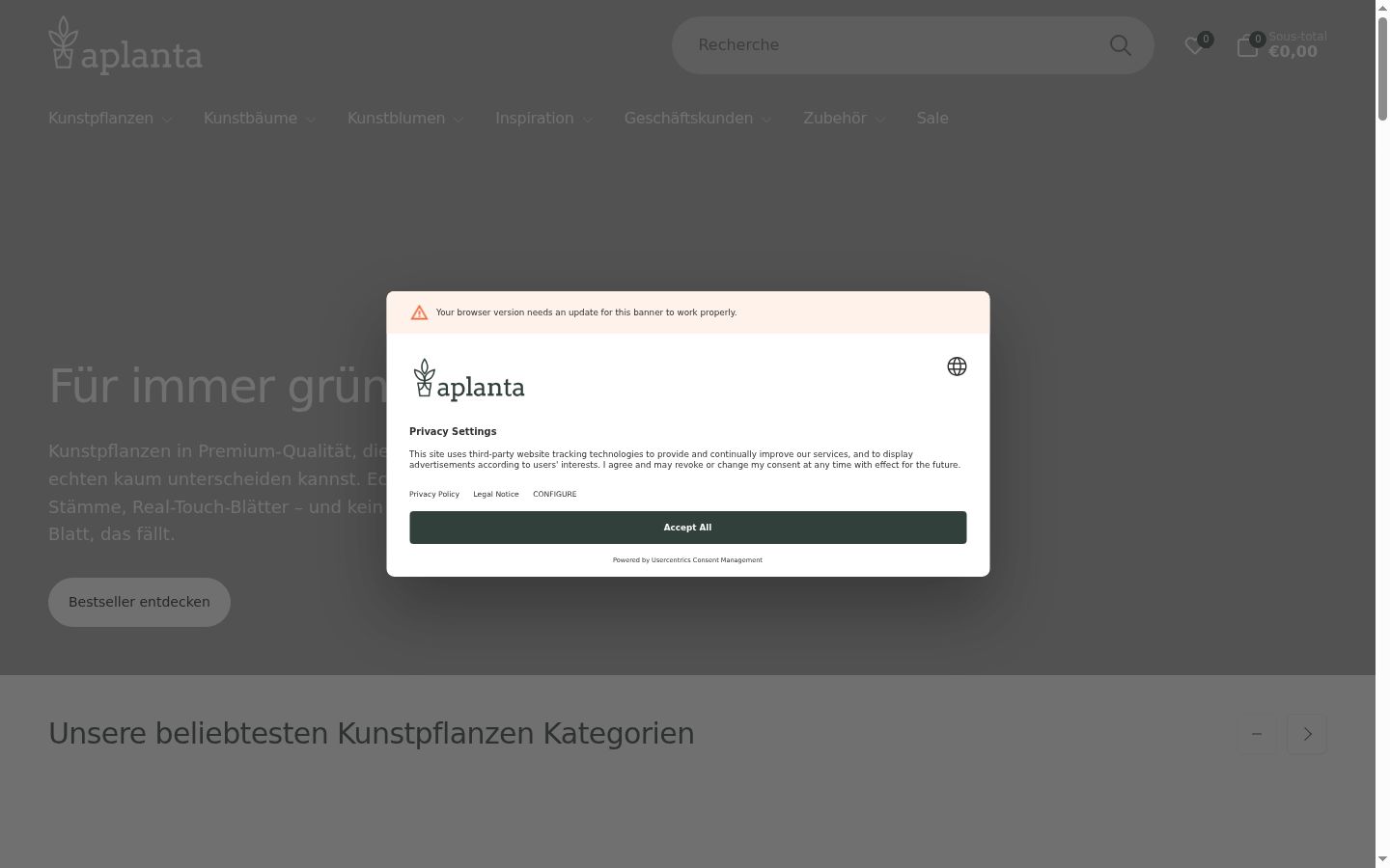 Sutikimo reklamjuostės, rodytos prieš bet kokią sąveiką, ekrano kopija