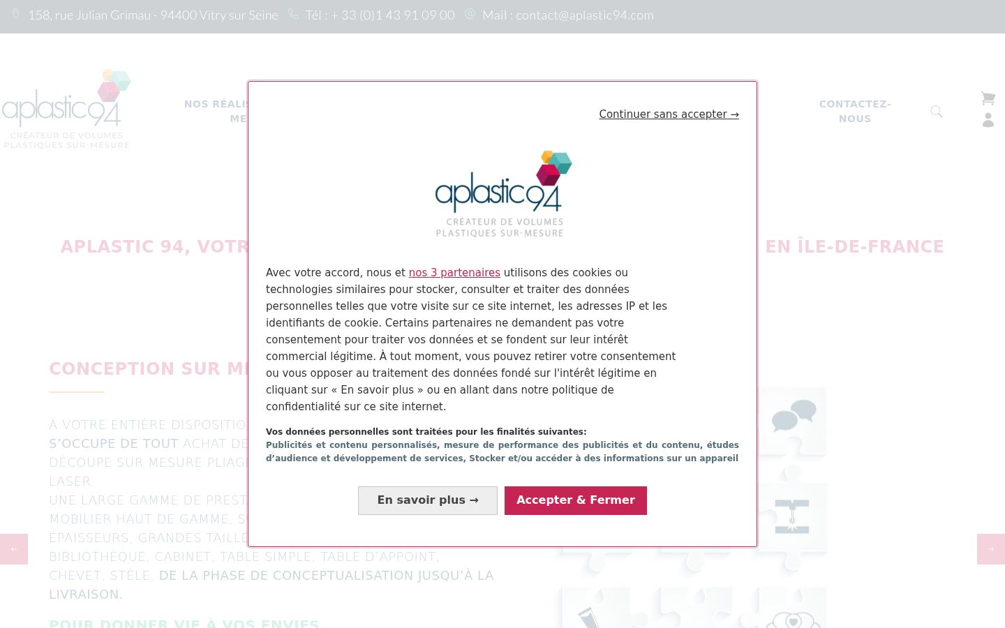 Screenshot del banner di consenso mostrato prima di qualsiasi interazione