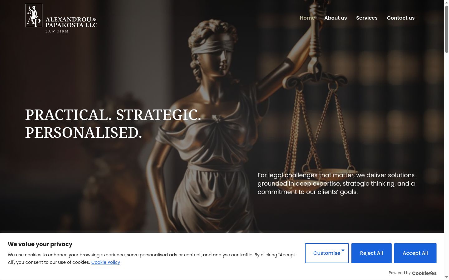 Screenshot of the consent banner shown before any interaction