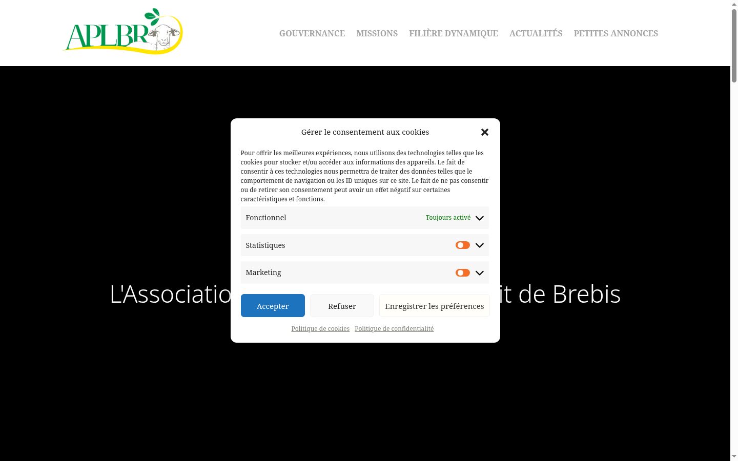 Screenshot of the consent banner shown before any interaction