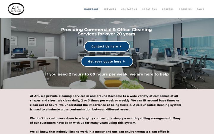Screenshot of aplcommercialcleaningservices.co.uk
