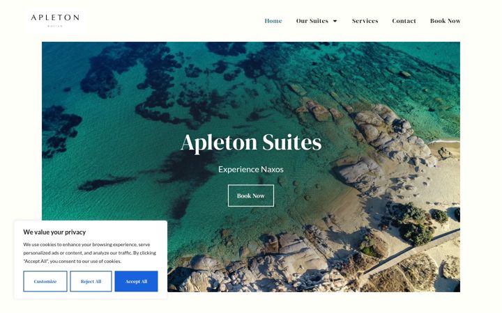 Screenshot of apletonsuites.com