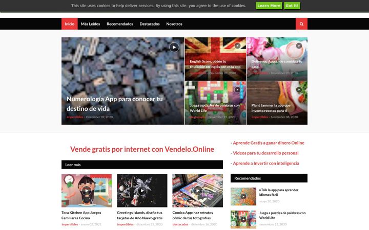 Screenshot of aplicaciones.click