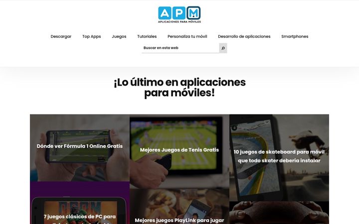Ekrano kopija aplicacionesparamoviles.com